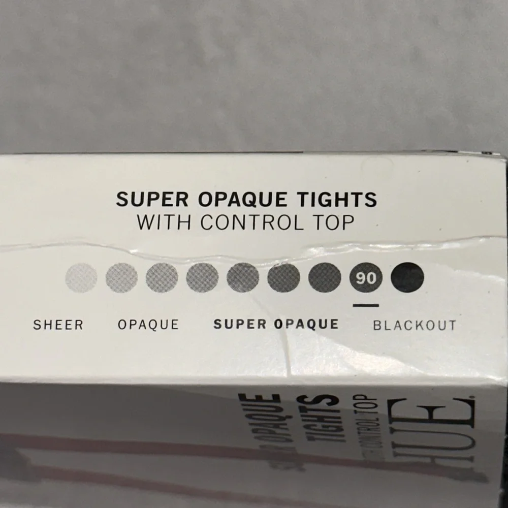 Hue Super Opaque Graphite Heather Tights Smooth Control Top Perfit NWT Size 3